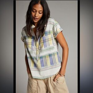NWT Pilcro The Hannah Surf women’s Plaid Blouse size XS